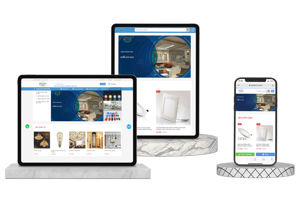 Dự án tk web bán thiết bị chiếu sáng của Công Ty TNHH DV TM Kỹ Thuật SEATECH