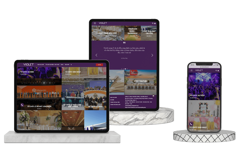 Dự án website CÔNG TY TNHH TRUYỀN THÔNG – SỰ KIỆN VIOLET Địa chỉ công ty: 21A, Đông Hưng Thuận 31, Tân Hưng Thuận, Quận 12, TPHCM